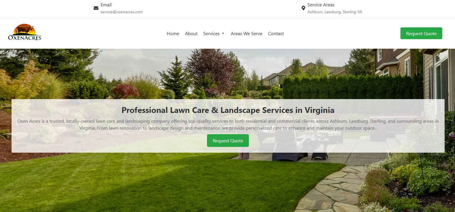 Oxenacres Landscaping — website built by ReliTech Solutions