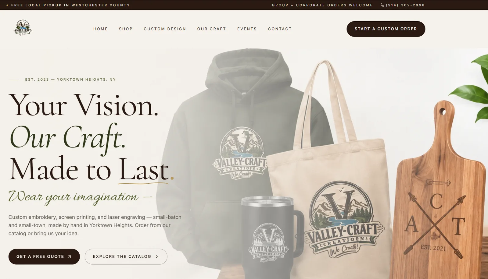 Valley-Craft Creations — website built by ReliTech Solutions
