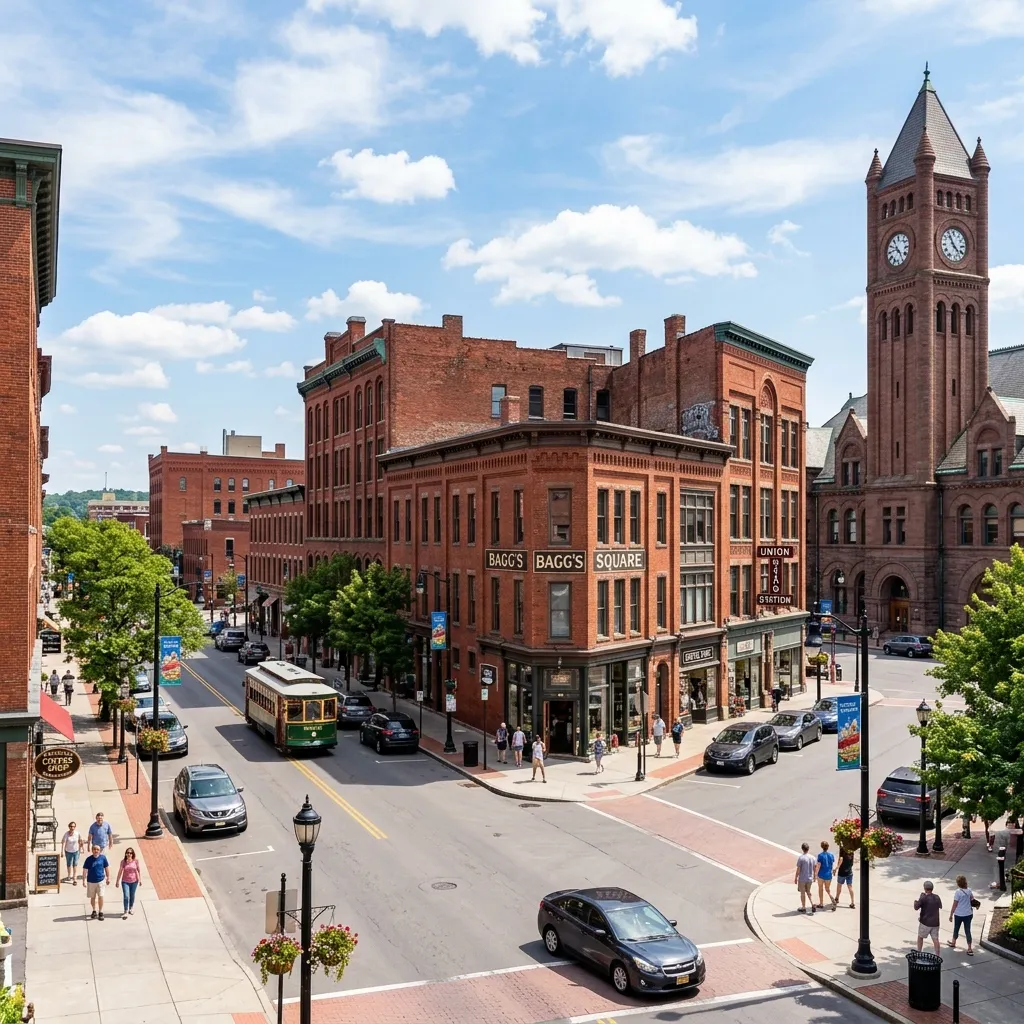 Photo or illustration of downtown Utica or Bagg's Square